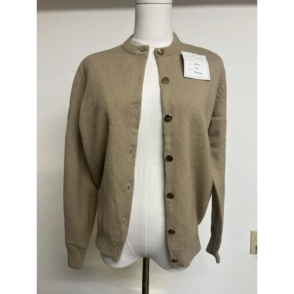 Archie Brown & Son 100% Lambswool Women’s Cardigan Camel Gold Sweater Size 40 - Picture 1 of 16